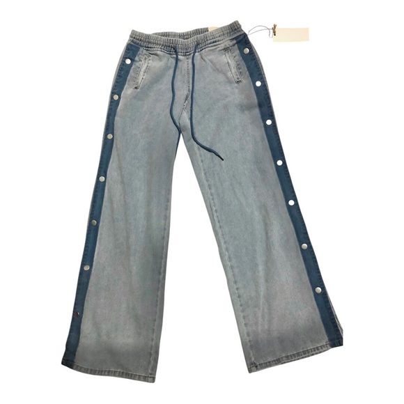 Austin Landing Denim - Austin Landing wide leg snap button sides denim athletic pants size 7 brand new